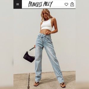 Princess Polly Holly Asymmetric Jeans - US Size 0